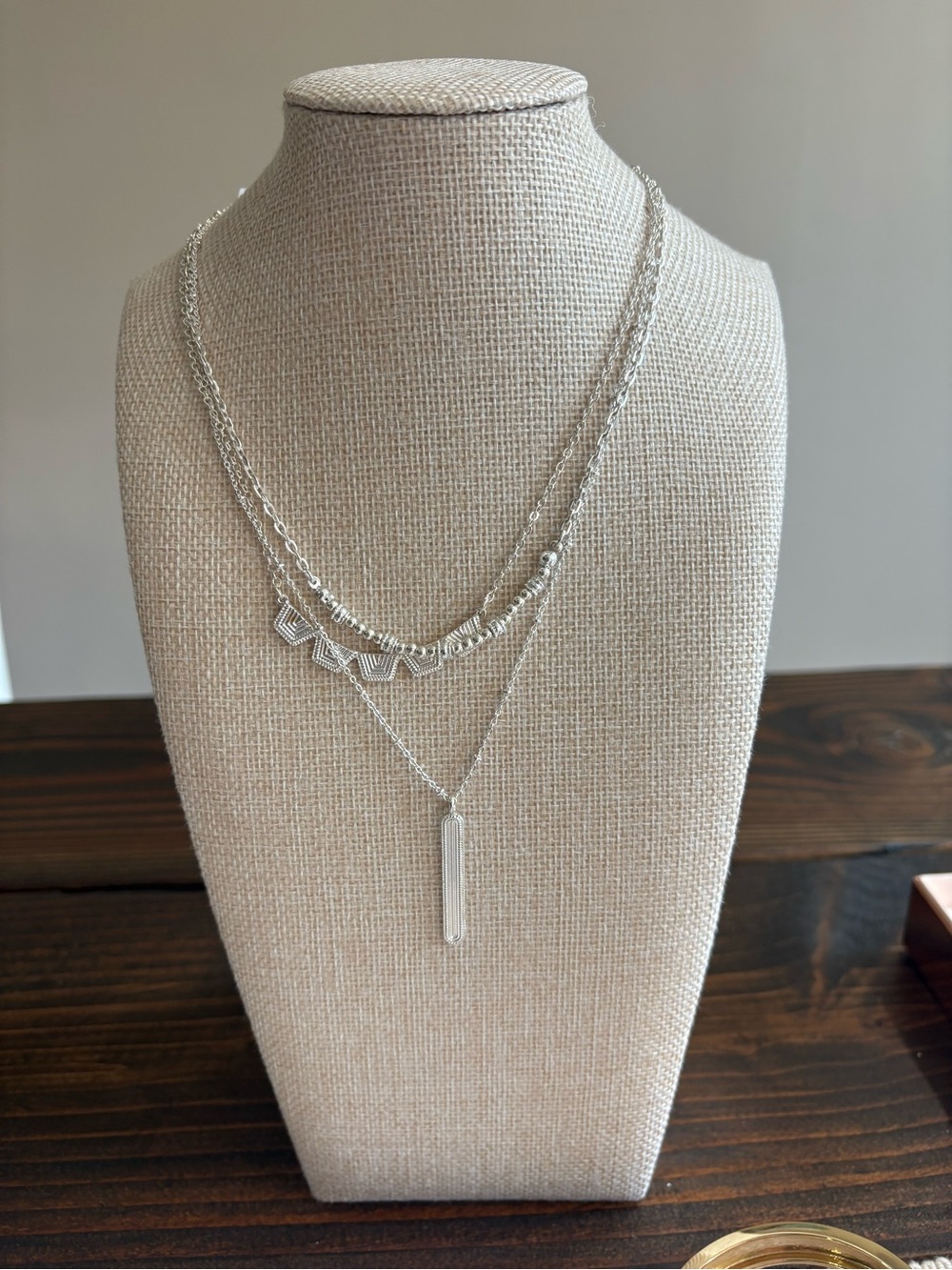 ⭐️ Sonoma Silver Layered Geometric & Bar Necklace